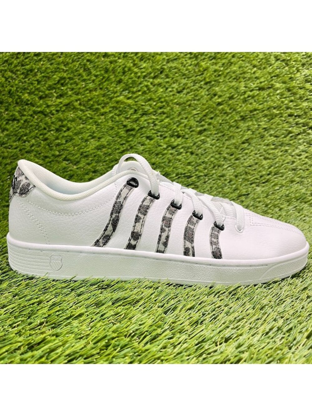 K-Swiss Court Pro II Leopard Womens Size 9.5 White Black Athletic Shoes Sneakers